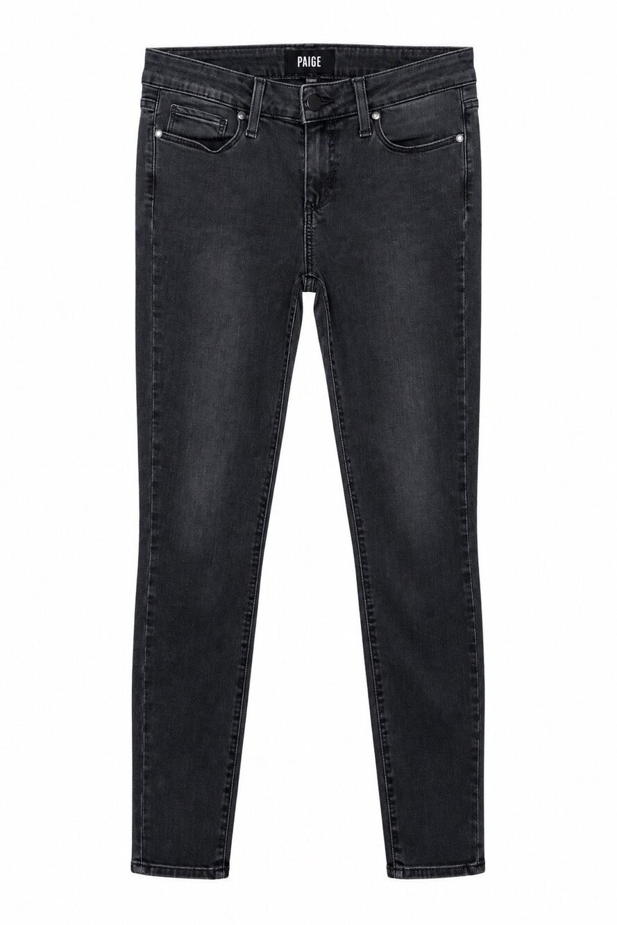 PAIGE Verdugo Ankle Black Skinny Jeans Mid Rise Stretch Denim Sz 29